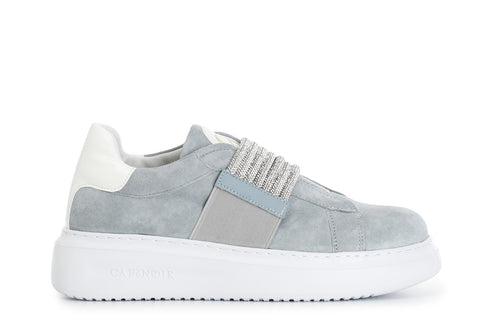 SNEAKERS IN CAMOSCIO CON FASCIA STRASS