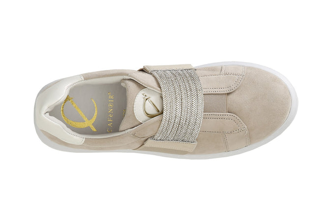 SNEAKERS IN CAMOSCIO CON FASCIA STRASS