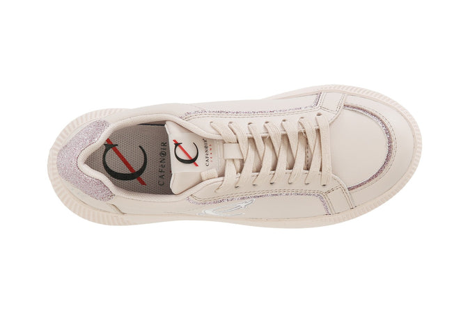 SNEAKERS CON RIPORTI GLITTER E LOGO RICAMATO