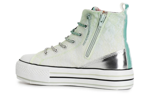 SNEAKERS MID PIZZO DEGRADè CON LACCI STRASS