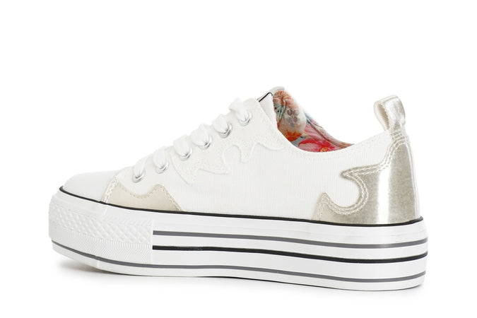 SNEAKERS MID IN TESSUTO CON PATCH STRASS
