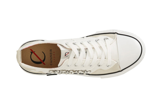 SNEAKERS MID IN TESSUTO CON PATCH STRASS