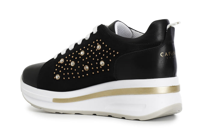 SNEAKERS IN PELLE SCAMOSCIATA E STRASS