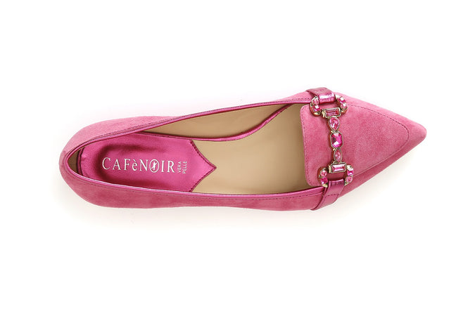 MOCASSINO IN PELLE SCAMOSCIATA CON MORSETTO STRASS