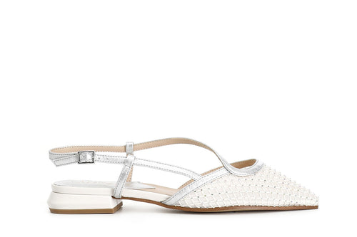 BALLERINA APERTA DIETRO CON RETINA E STRASS