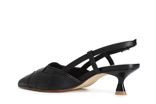 SCARPA LACCIO DIETRO CON TOMAIA IN PELLE INTRECCIATA