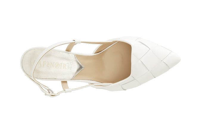 SCARPA LACCIO DIETRO CON TOMAIA IN PELLE INTRECCIATA