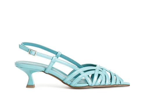 SANDALO LACCIO DIETRO TOMAIA A GABBIA EFFETTO VERNICE