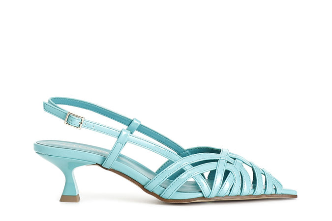 SANDALO LACCIO DIETRO TOMAIA A GABBIA EFFETTO VERNICE