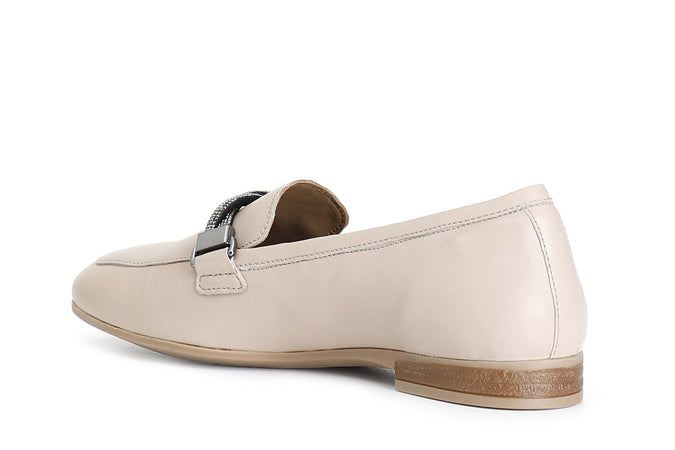 MOCASSINO IN PELLE CON MORSETTO STRASS