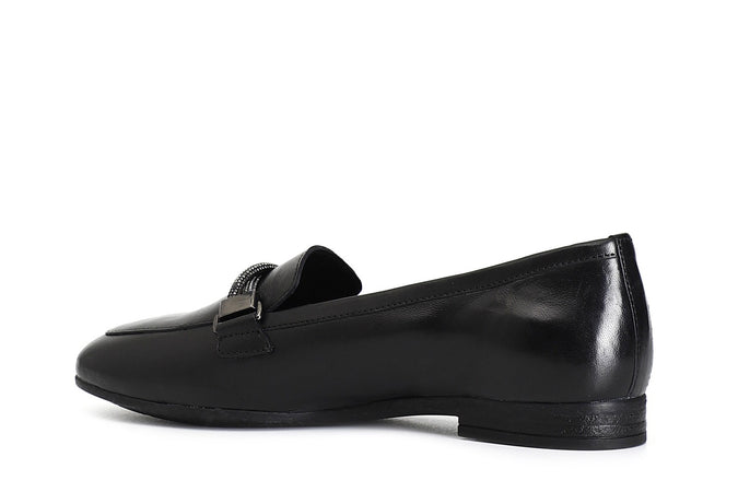 MOCASSINO IN PELLE CON MORSETTO STRASS