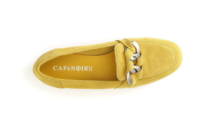 MOCASSINO IN PELLE SCAMOSCIATA CON MORSETTO CATENA