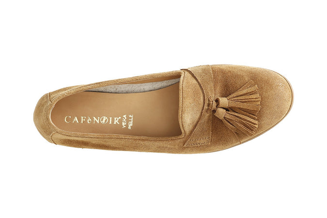 PANTOFOLA IN PELLE SCAMOSCIATA CON NAPPINE