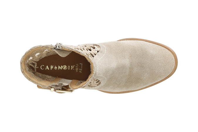 TRONCHETTO IN PELLE SCAMOSCIATA E INTRECCIO CON FIBBIA