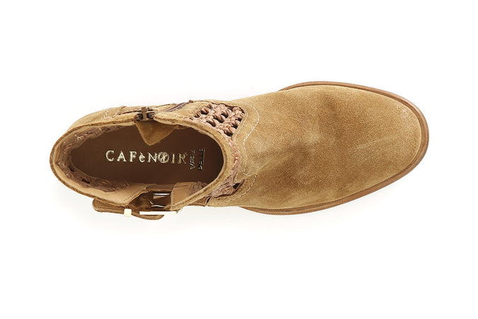 TRONCHETTO IN PELLE SCAMOSCIATA E INTRECCIO CON FIBBIA