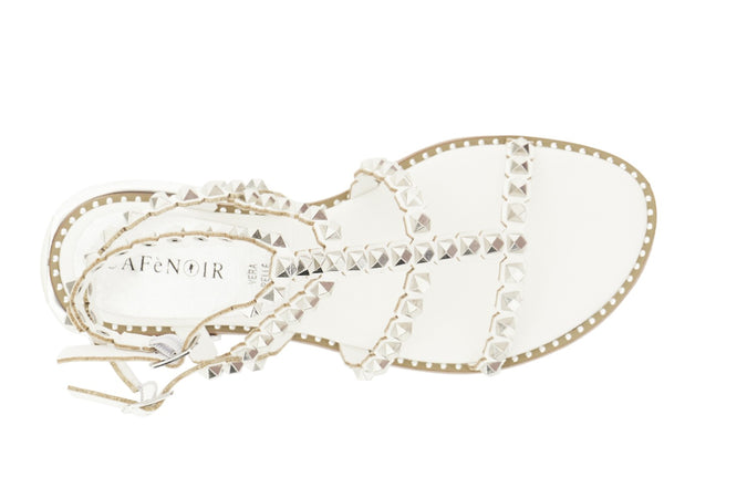 SANDALO DOPPIA FIBBIA CON BORCHIE SFACCETTATE