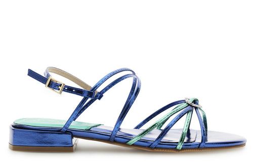 SANDALO LACCINI DOPPIO INCROCIO EFFETTOLAMINATO CON ACCESSORIO