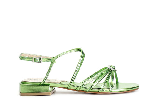 SANDALO LACCINI DOPPIO INCROCIO EFFETTOLAMINATO CON ACCESSORIO