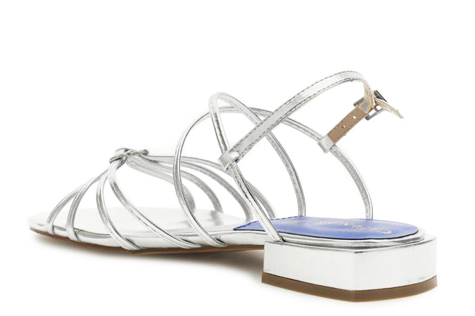 SANDALO LACCINI DOPPIO INCROCIO EFFETTOLAMINATO CON ACCESSORIO