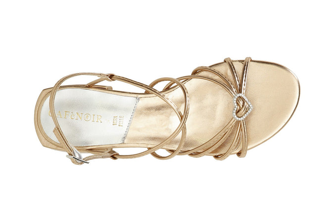 SANDALO LACCINI DOPPIO INCROCIO EFFETTOLAMINATO CON ACCESSORIO