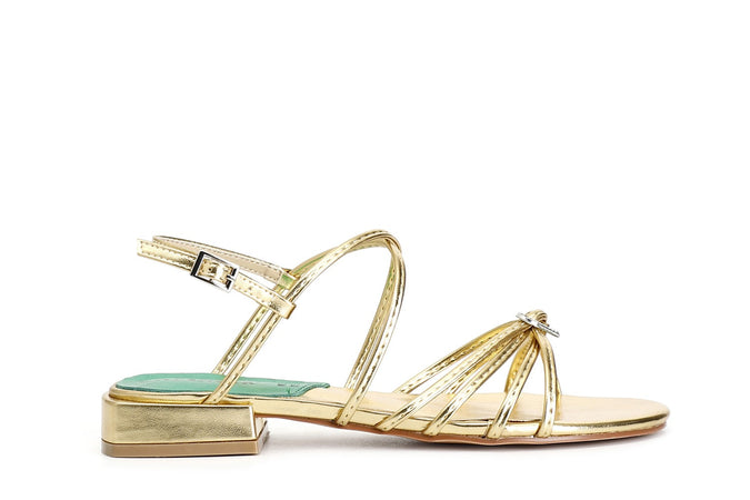 SANDALO LACCINI DOPPIO INCROCIO EFFETTOLAMINATO CON ACCESSORIO