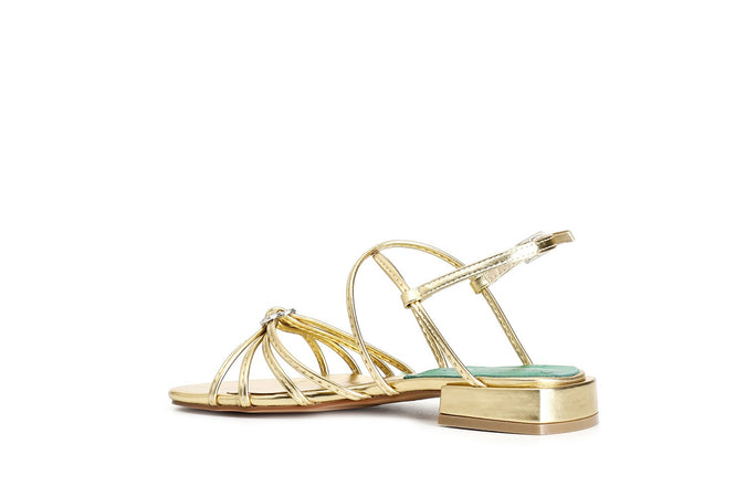 SANDALO LACCINI DOPPIO INCROCIO EFFETTOLAMINATO CON ACCESSORIO