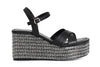 SANDALO INCROCIO IN NAPPA CON ZEPPA STRASS