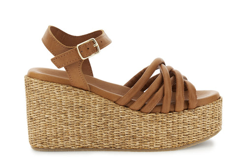SANDALO GILDA SU ZEPPA FASCIA RAFIA