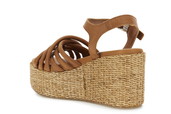 SANDALO GILDA SU ZEPPA FASCIA RAFIA