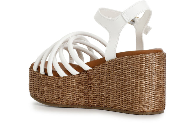 SANDALO GILDA SU ZEPPA FASCIA RAFIA