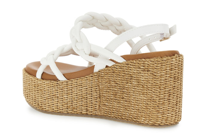 SANDALO FRATE SU ZEPPA FASCIA RAFIA