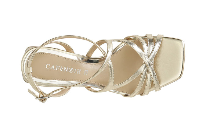 SANDALO EFFETTO LAMINATO LACCINI INCROCIO