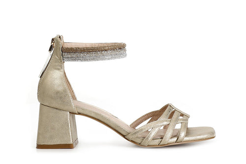 SANDALO TOPPONE CHIUSO LACCI STRASS ALLA CAVIGLIA