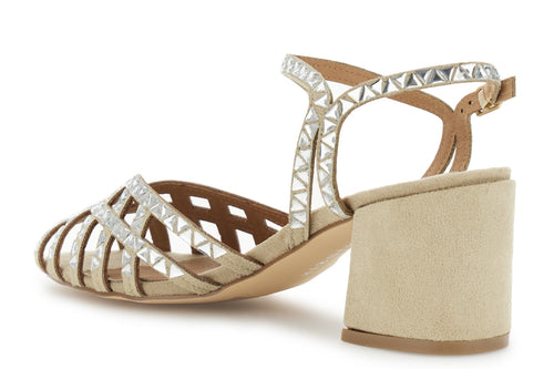 SANDALO GABBIA CON STRASS TRIANGOLO