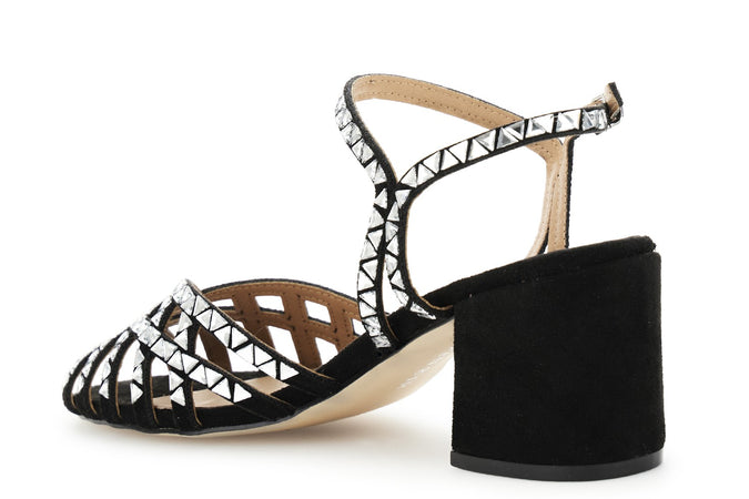 SANDALO GABBIA CON STRASS TRIANGOLO