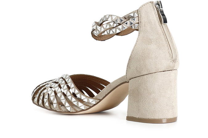 SANDALO GABBIA CHIUSO SUL DIETRO CON STRASS TRIANGOLO