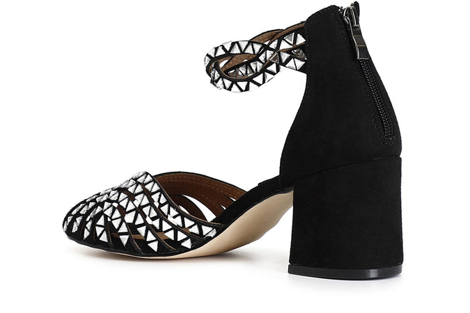 SANDALO GABBIA CHIUSO SUL DIETRO CON STRASS TRIANGOLO