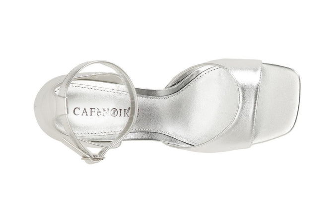 SANDALO CON TOPPONE EFFETTO LAMINATO