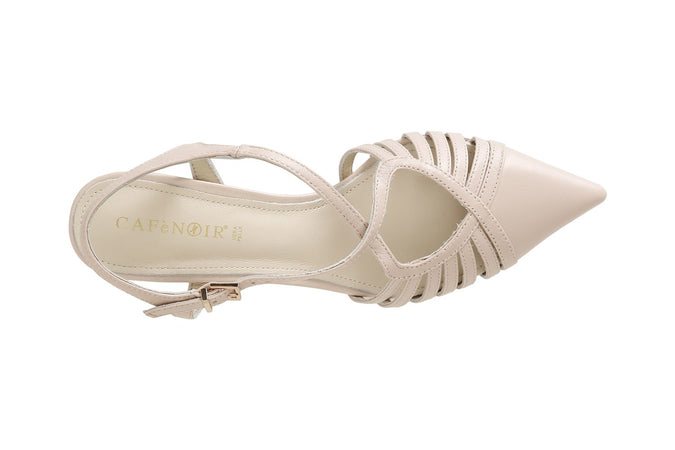 SANDALO CON INCROCIO CHIUSO SUL DAVANTIIN NAPPA