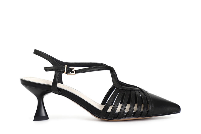 SANDALO CON INCROCIO CHIUSO SUL DAVANTIIN NAPPA