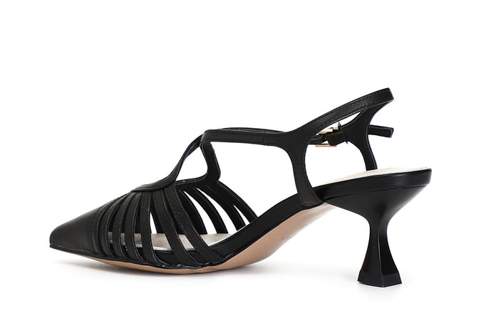 SANDALO CON INCROCIO CHIUSO SUL DAVANTIIN NAPPA