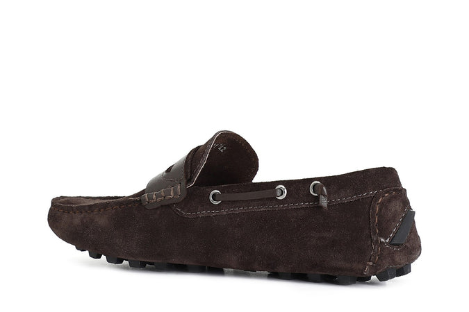 MOCASSINO IN PELLE SCAMOSCIATA CON PASSANTE SUOLA DRIVER