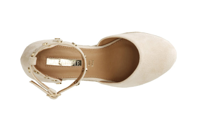 DÉCOLLETÉ IN TESSUTO CON BORCHIE SU ZEPPA CORDA