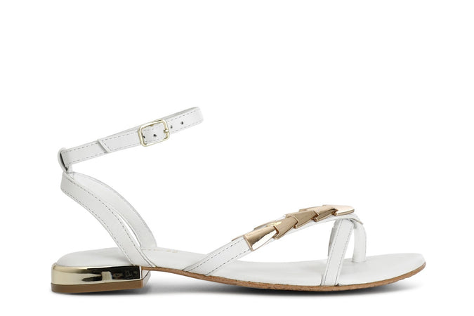 SANDALO IN PELLE INFRADITO CON ACCESSORIO