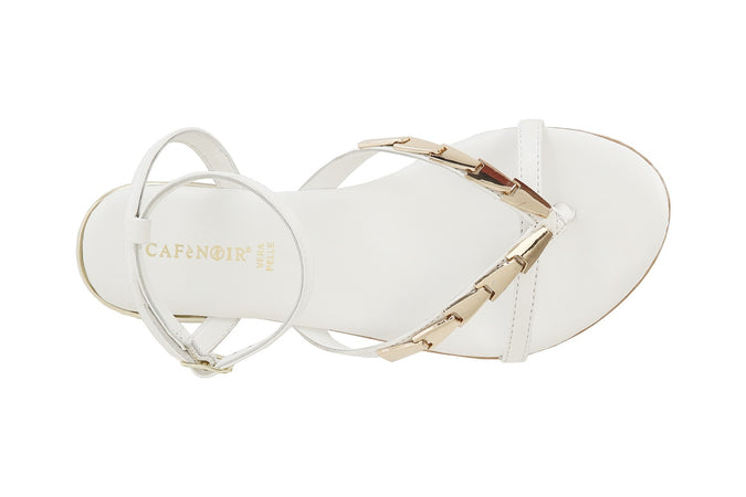 SANDALO IN PELLE INFRADITO CON ACCESSORIO