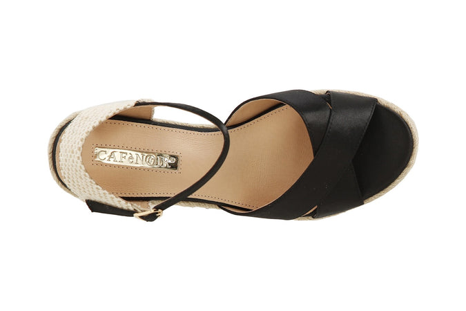 SANDALO IN TESSUTO SU ZEPPA CORDA