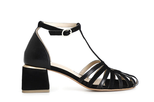 SANDALO GABBIA IN PELLE TALLONE CHIUSO