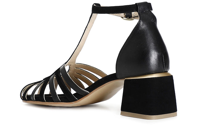 SANDALO GABBIA IN PELLE TALLONE CHIUSO