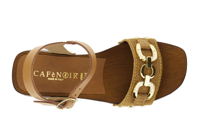 SANDALO IN PELLE SCAMOSCIATA CON MORSETTO