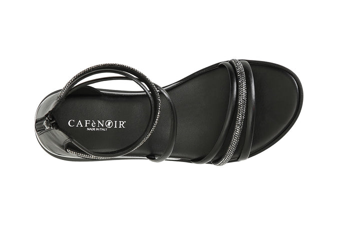 SANDALO ASIMMETRCO CON TOPPONE E STRASS